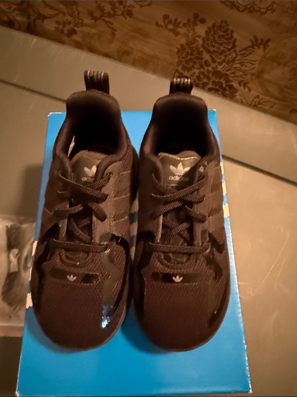 adidas Kids Black Mesh Athletic Sneakers with Extra Laces